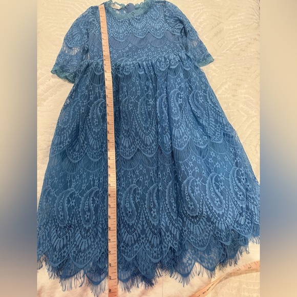 Trish Scully bella Rafaela dress Carolina blue *no belt* lace - Picture 7 of 8